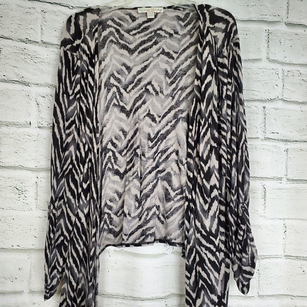 French Laundry Womens Zebra print open cardigan